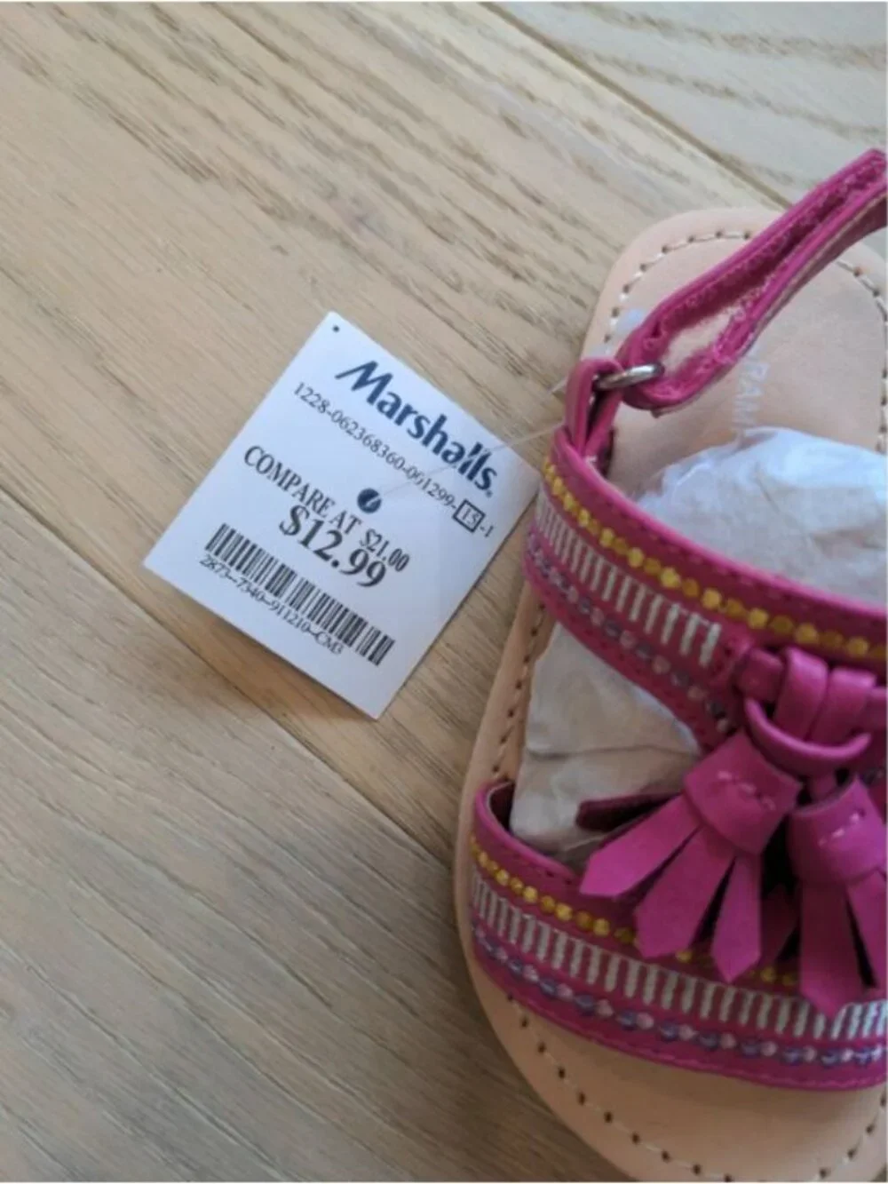 RAMPAGE GIRLS Toddler Kids Pink Strap Sandals Size 7 Tassel NWT